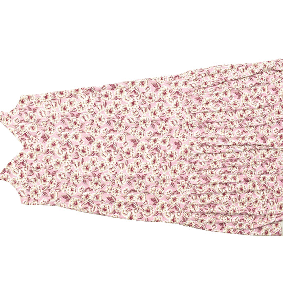 NEW LOFT Beach XXL Pink Floral Shirred V-Neck Maxi Dress Floral - Picture 1 of 8